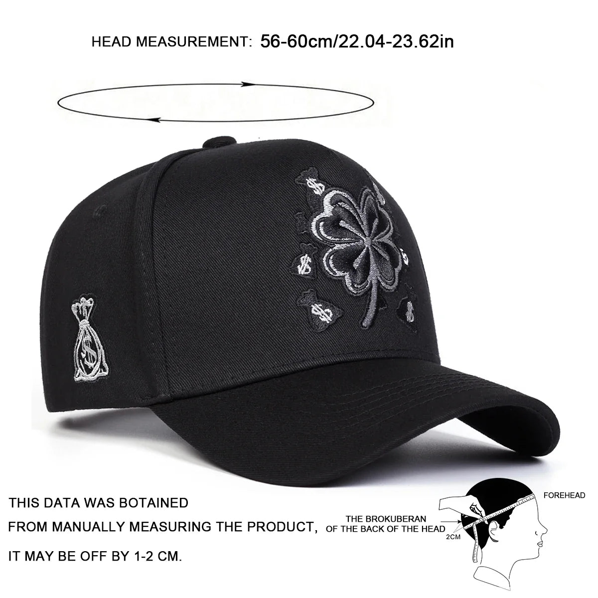 Hustle & Luck" Premium Black Snapback